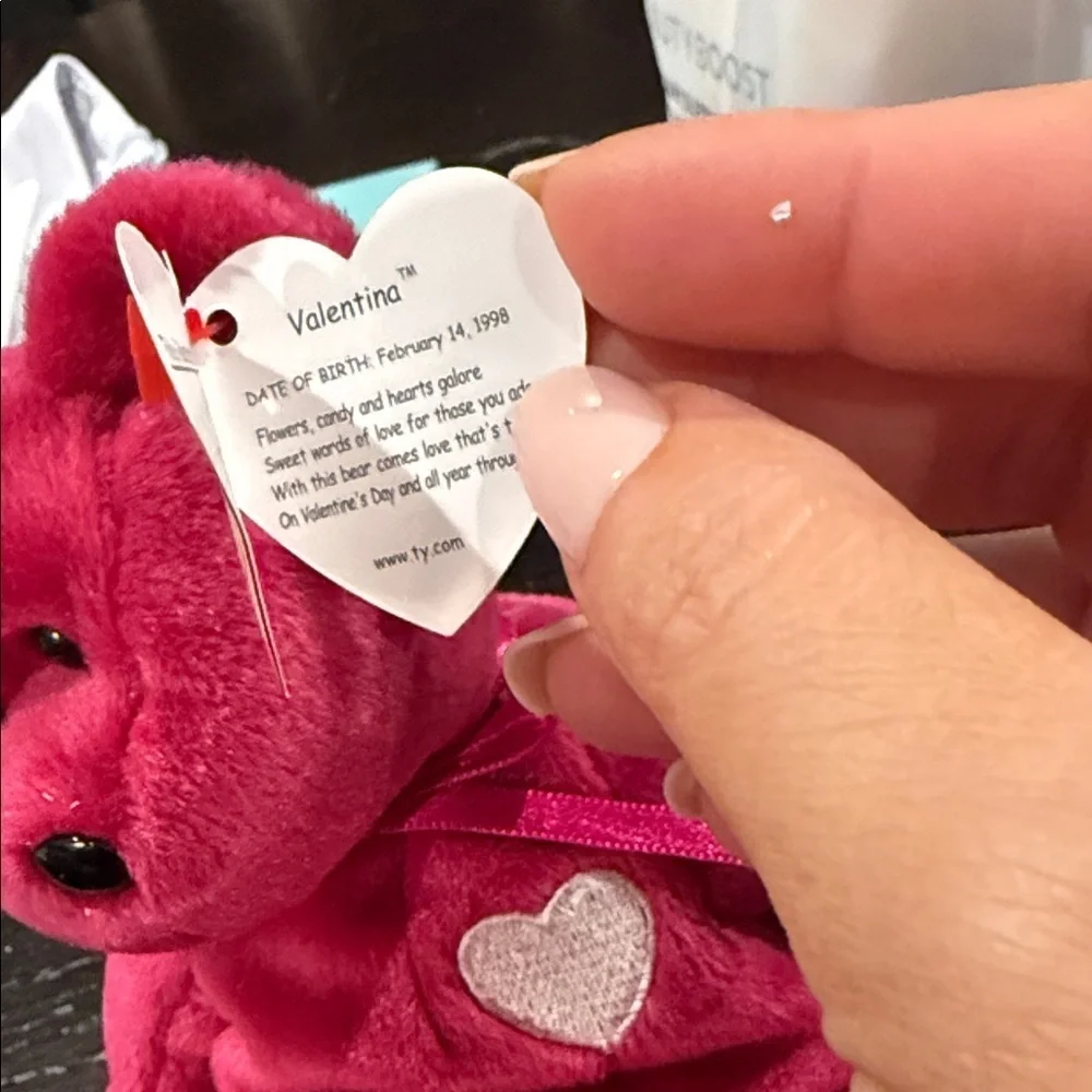 Ty Red Teddy Bear Plush Toy Beanie Baby Valentina toy collector